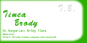 timea brody business card