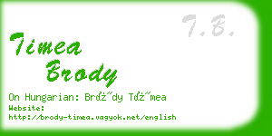 timea brody business card